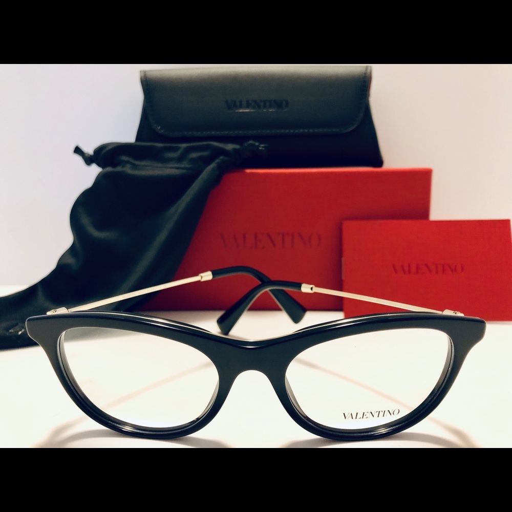 Valentino Women's Eyeglasses Light Gold / Black 51